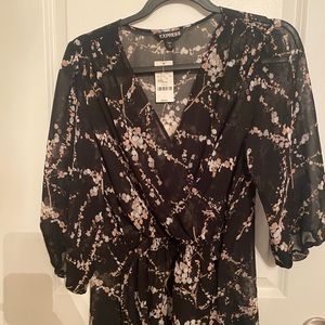 Express sheer wrap blouse